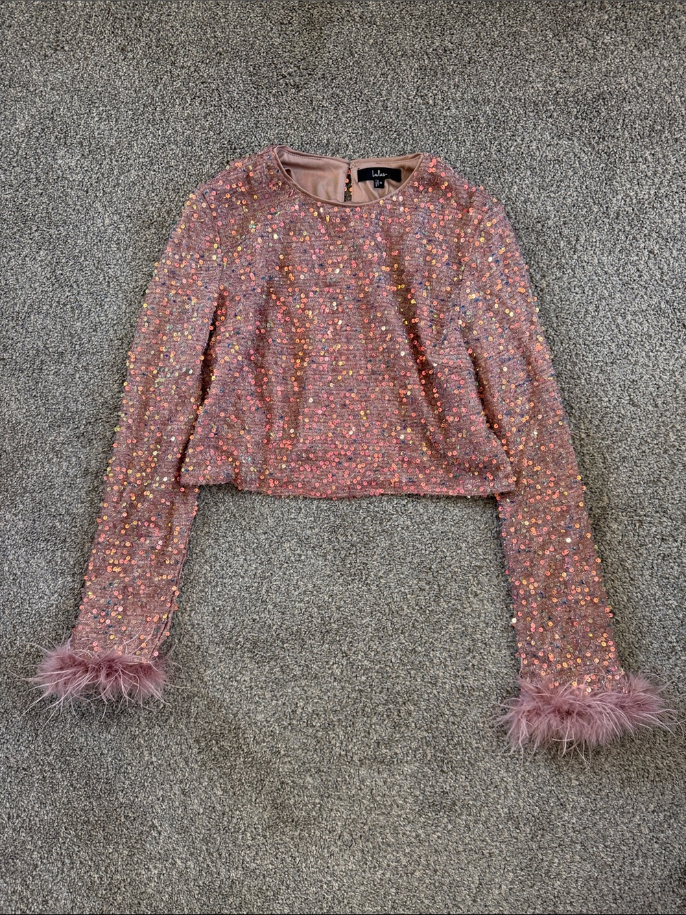 Lulus Sequin/ feather Maxi Skirt Set - Picture 4 of 5
